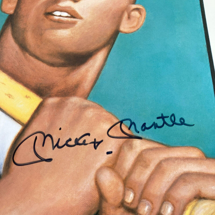 Mickey Mantle Signed 1952 Topps Rookie 16x20 Gerry Dvorak Photo Litho JSA COA