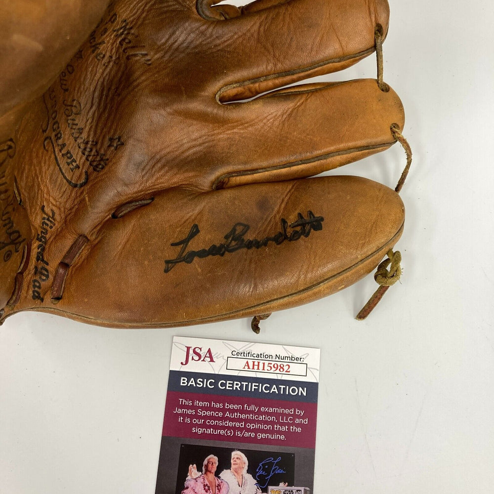 Lew Burdette Signed 1950's Game Model Baseball Glove JSA COA