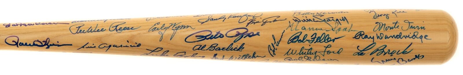 Beautiful Ted Williams Sandy Koufax Hall Of Fame Multi Signed Bat 50 Sigs JSA