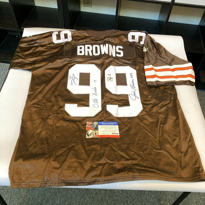 Jim Brown Otto Graham Signed Authentic Cleveland Browns Game Model Jersey JSA