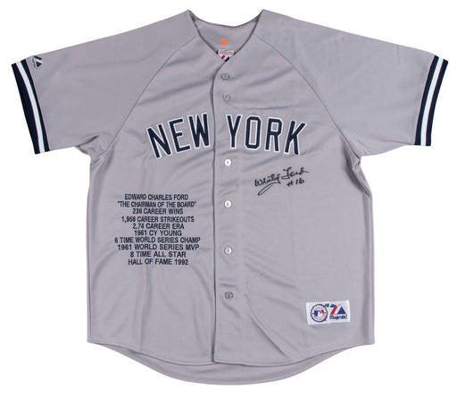 Whitey Ford Signed New York Yankees Stat Jersey Tristar Certified