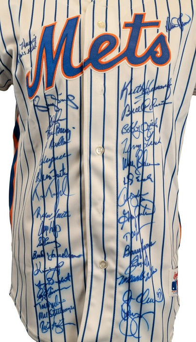 1986 New York Mets World Series Champs Team Signed Authentic Jersey PSA DNA COA