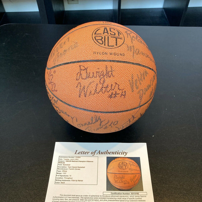 1984-85 Villanova Wildcats NCAA National Champions Team Signed Basketball JSA