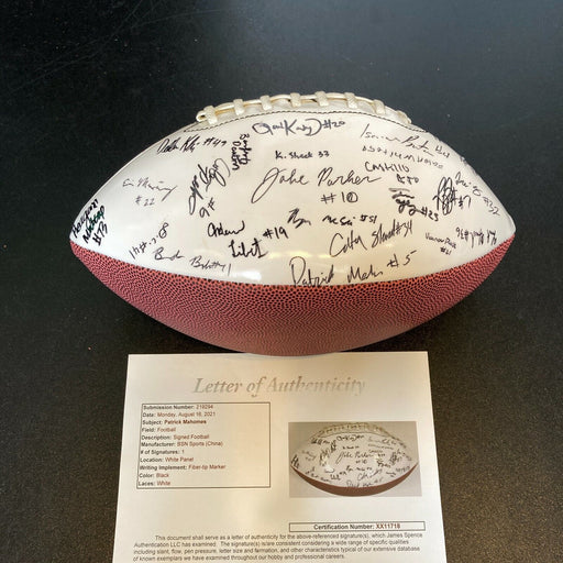 Patrick Mahomes 2013 Whitehouse Wildcats High School Team Signed Football JSA