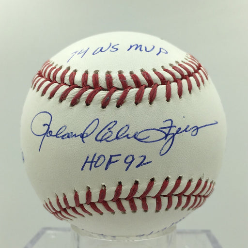 Ronald Rollie Glen Fingers Signed & Heavily Inscribed Stat MLB Baseball PSA COA