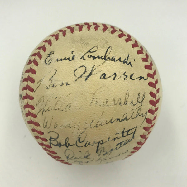 Nice 1946 New York Giants Team Signed Baseball Ernie Lombardi 24 Sigs JSA COA