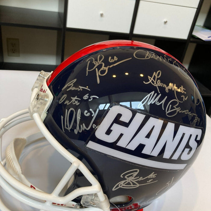 1986 New York Giants Super Bowl Champs Team Signed Full Size Helmet Steiner COA