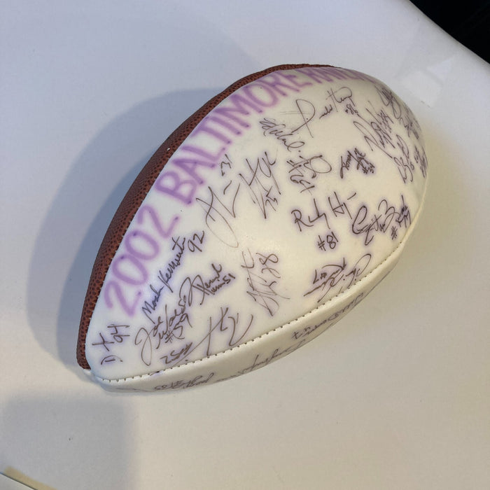 2002 Baltimore Ravens Team Signed Wilson NFL Football JSA COA #1