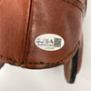 Larry Kelley 1936 Heisman Trophy Yale Signed Vintage Leather Mini Helmet JSA COA