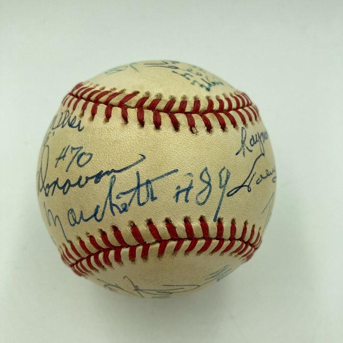 Johnny Unitas Baltimore Colts Hall Of Fame Legends Multi Signed Baseball JSA COA