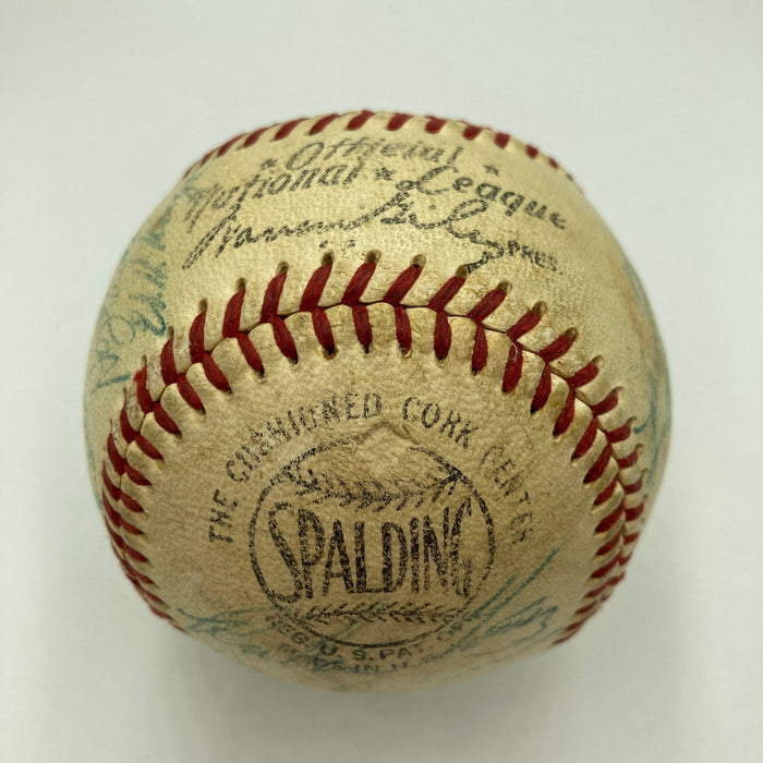 1954 New York Giants World Series Champs Team Signed Baseball Willie Mays JSA