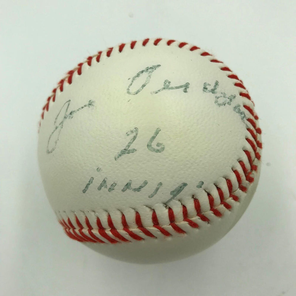 Joe Oeschger "26 Innings" Single Signed Baseball Longest Game In History JSA COA