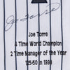 Joe Torre Signed New York Yankees Stat Jersey Steiner COA