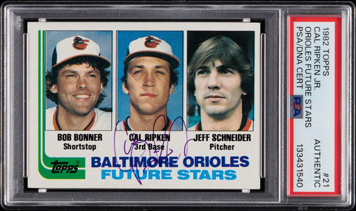 1982 Topps #21 Cal Ripken Jr. Period Signed Rookie RC PSA Authentic