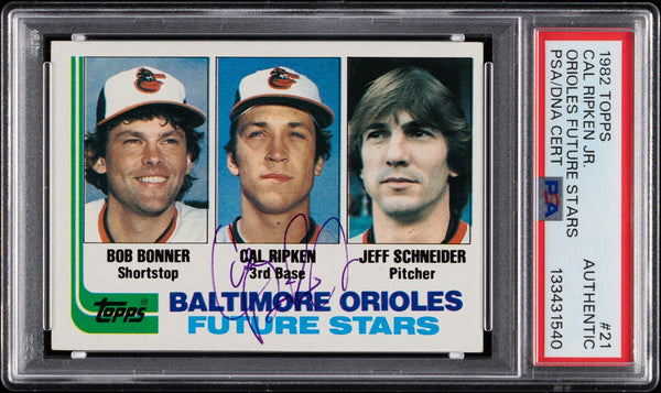 1982 Topps #21 Cal Ripken Jr. Period Signed Rookie RC PSA Authentic
