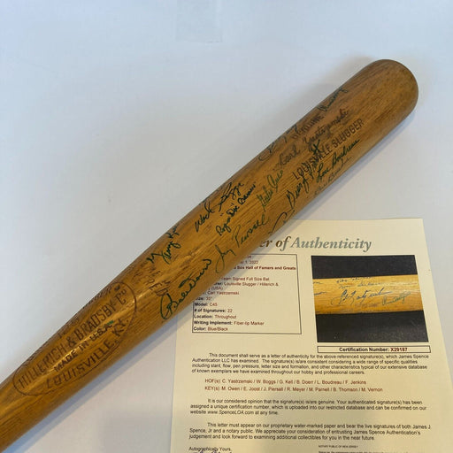 Carl Yastrzemski Boston Red Sox Legends Multi Signed Baseball Bat JSA COA