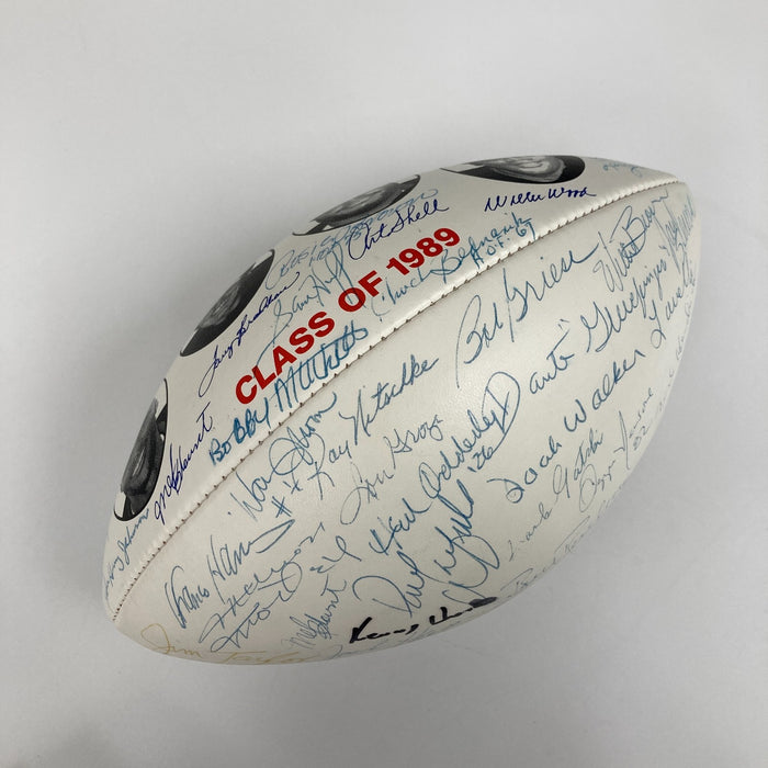 1989 HOF Induction Signed Football 45 Sigs Johnny Unitas Bart Starr Landry JSA