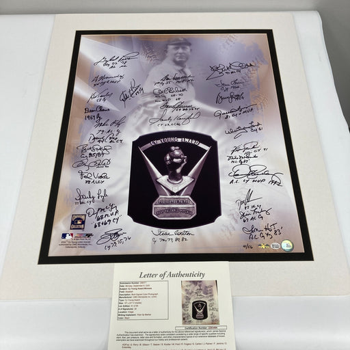 Beautiful Sandy Koufax Cy Young Winners Signed Huge 25x29 Photo 28 Sigs JSA COA
