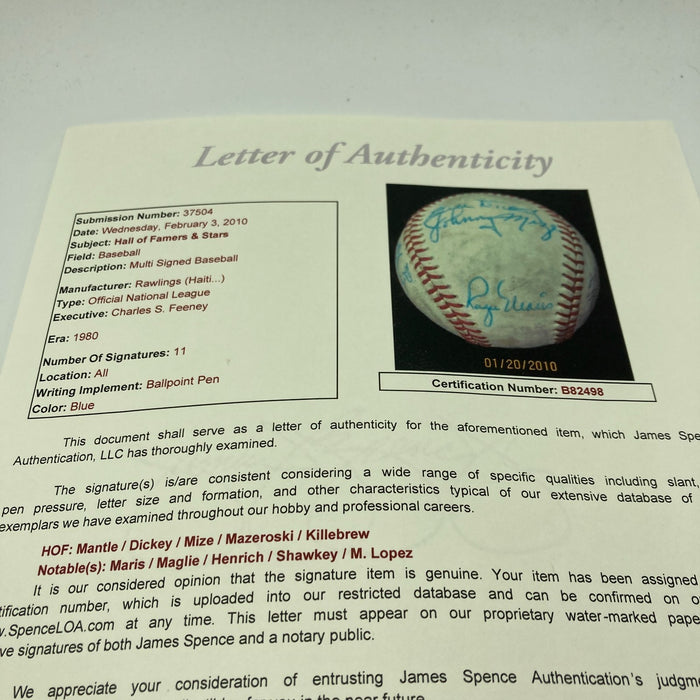 Mickey Mantle & Roger Maris Hall Of Fame Multi Signed Baseball JSA COA