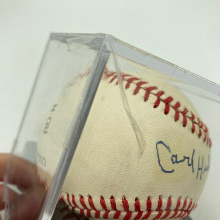 Carl Hubbell Signed National League Baseball PSA DNA Graded 8.5