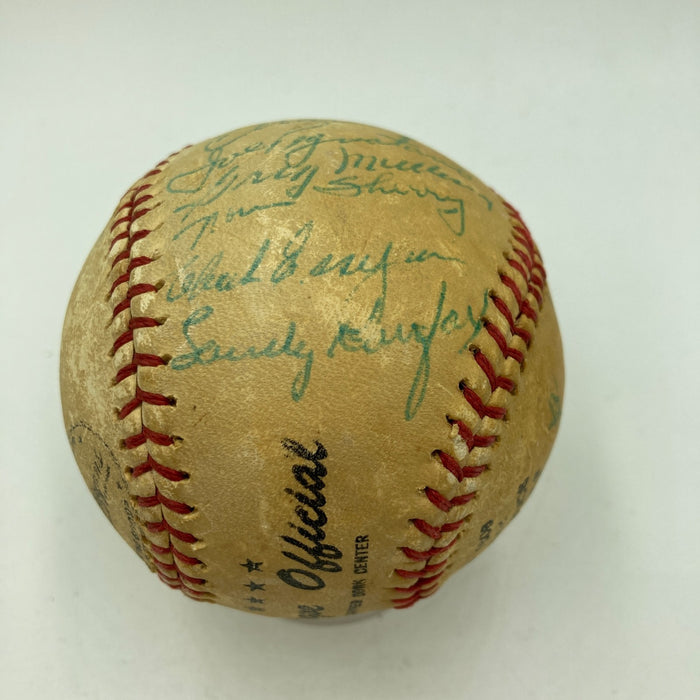 1959 Los Angeles Dodgers World Series Champs Team Signed Baseball Koufax PSA DNA