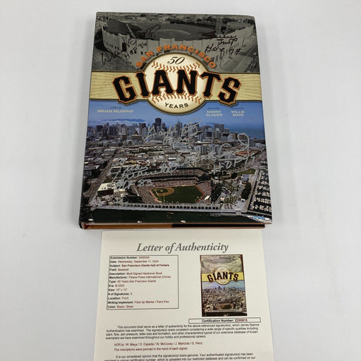 Willie Mays Willie McCovey Juan Marichal Orlando Cepeda Signed Giants Book JSA