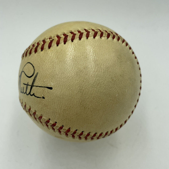Magnificent Babe Ruth Single Signed 1948 American League Baseball PSA DNA COA