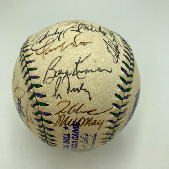 Mark McGwire Sammy Sosa Barry Bonds 1998 All Star Game Team Signed Baseball JSA