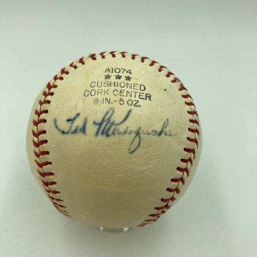 1977 Ohio Baseball Hall Of Fame Signed Baseball Ted Kluszewski Warren Giles JSA