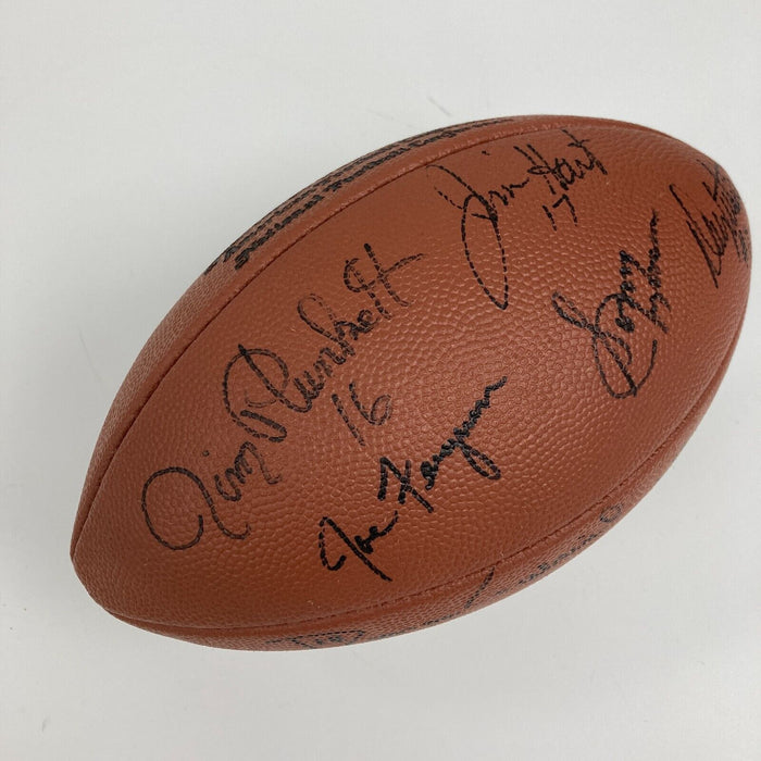 Johnny Unitas Len Dawson Quarterback Legends Signed Football JSA COA