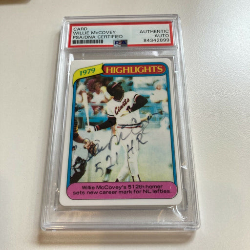 1980 Topps Willie Mccovey 521 Home Runs Signed Porcelain Baseball Card PSA DNA