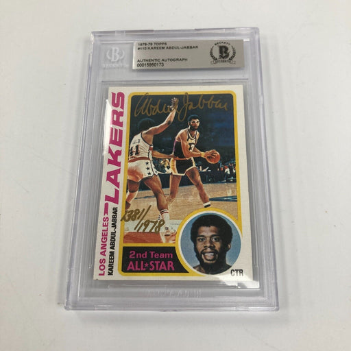Kareem Abdul-Jabbar Signed 1978-79 Topps Basketball Card #110 BGS Certified