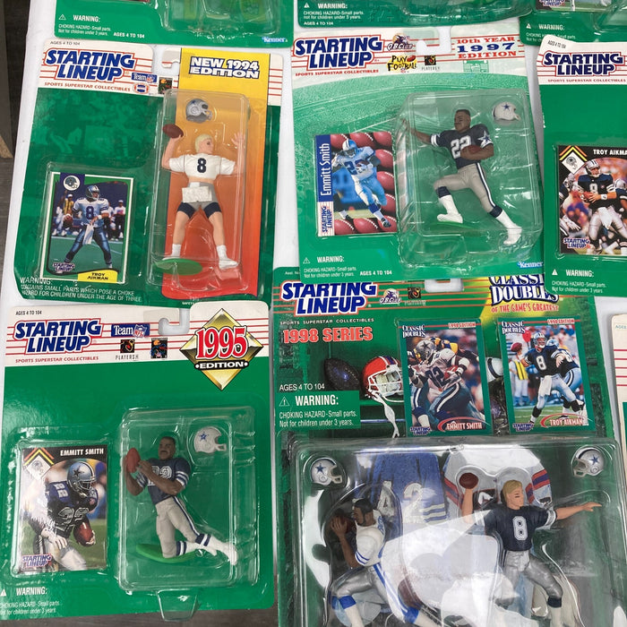 Lot Of 32 Dallas Cowboys Starting Lineup Figurines SLU Troy Aikman Emmitt Smith