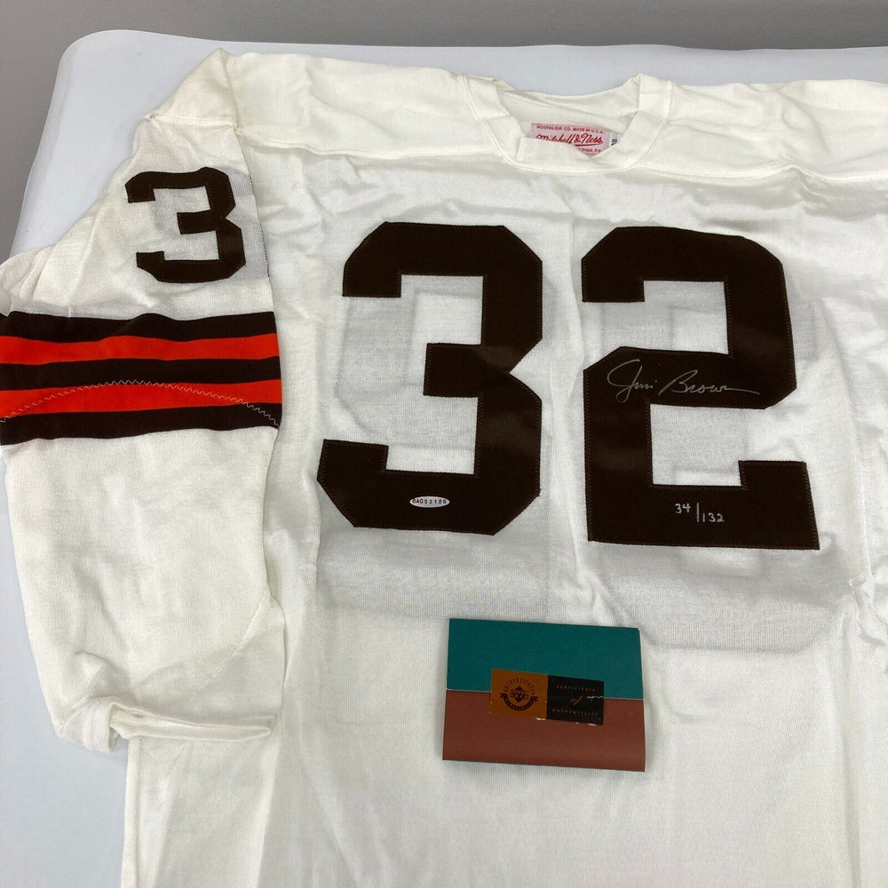 Jim Brown Signed Authentic 1964 Cleveland Browns Game Jersey Upper Deck UDA COA