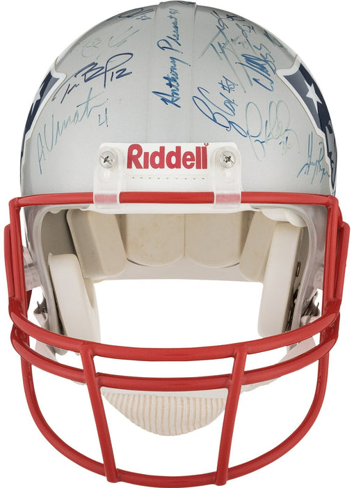 2001 New England Patriots Team Signed Helmet Tom Brady First Super Bowl JSA