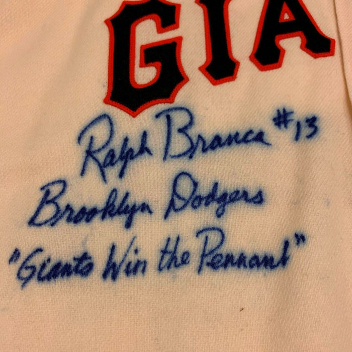 Bobby Thomson Ralph Branca Shot Heard 'Round World Signed Giants Jersey Steiner