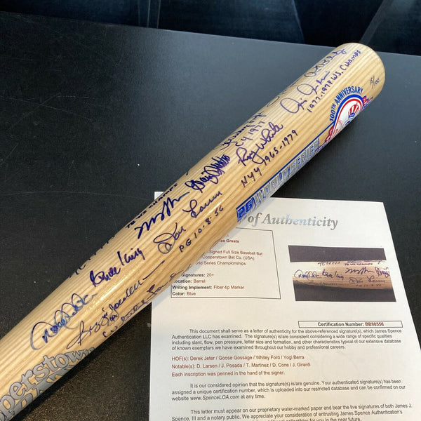 Beautiful Derek Jeter New York Yankees Legends Signed 100th Anniversary Bat JSA