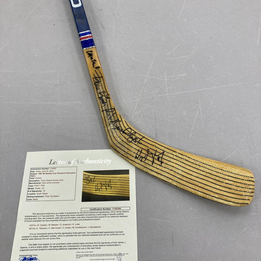 1987-88 Edmonton Oilers  Stanley Cup Champs Team Signed Stick Wayne Gretzky JSA