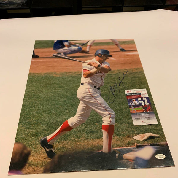 Beautiful Carl Yastrzemski Signed Original 16x20 Red Sox Photo With JSA COA