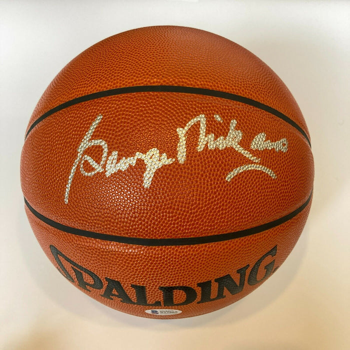 Beautiful George Mikan Signed Spalding Official NBA Game Basketball Beckett COA