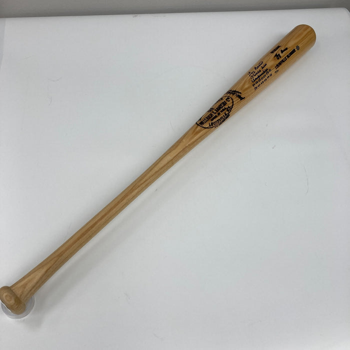Yogi Berra Signed Heavily Inscribed STAT Game Model Baseball Bat JSA COA