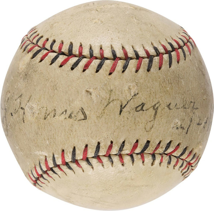Honus Wagner Signed 1920's National League Baseball One Of The Finest PSA DNA