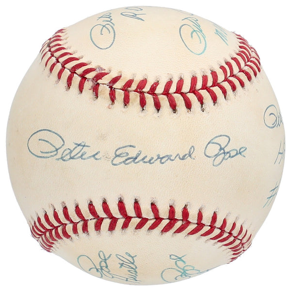 Pete Rose Signed Inscribed STAT Baseball With 6 Signatures! Beckett COA