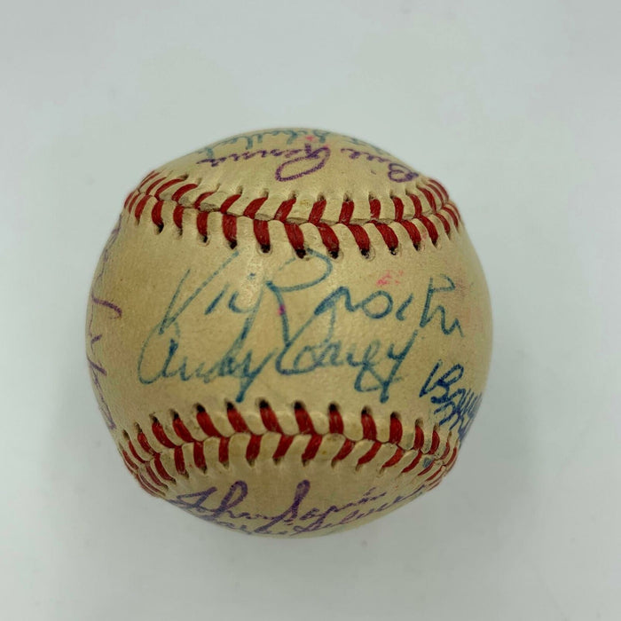 Rare 1953 New York Yankees Team Signed Mini American League Harridge Baseball