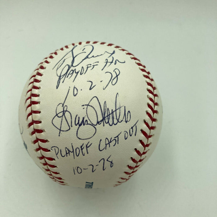 Reggie Jackson Aaron Boone Bucky Dent Yankees Legendary Moments Signed Baseball