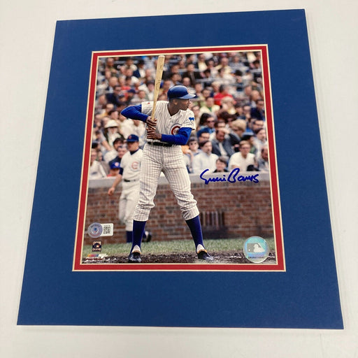 Ernie Banks Signed Autographed 8x10 Matted Photo Beckett Certified