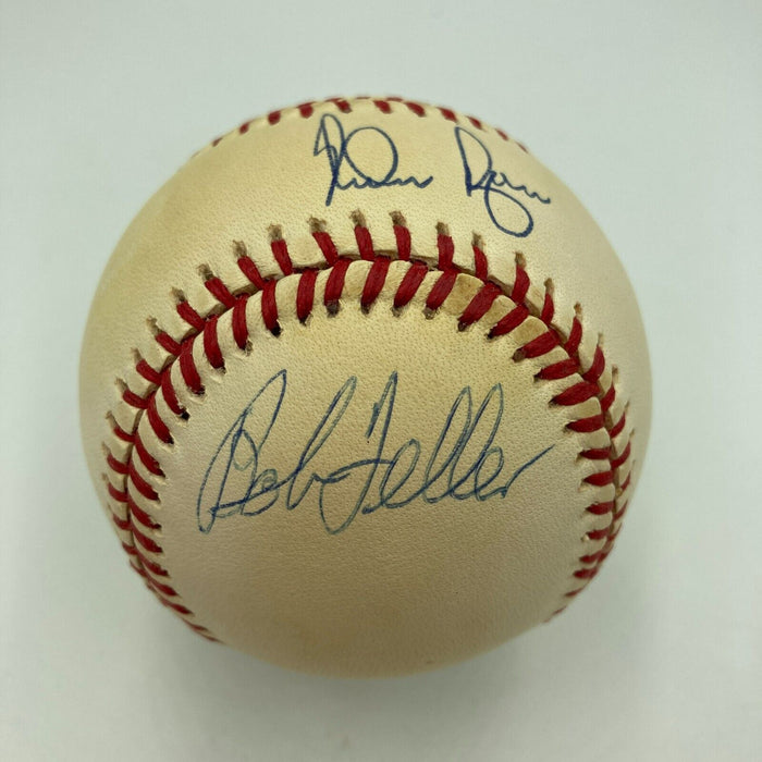 Sandy Koufax Nolan Ryan & Bob Feller Signed American League Baseball JSA COA