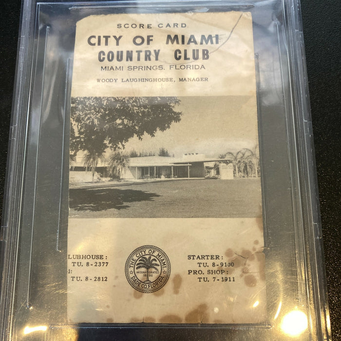 Mickey Mantle & Whitey Ford Playing Days Signed 1955 Miami Golf Scorecard JSA