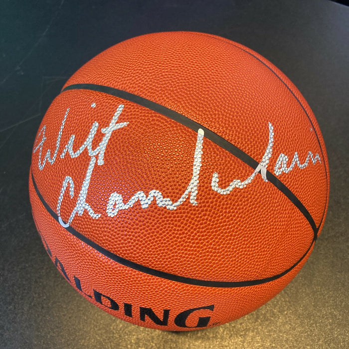 Beautiful Wilt Chamberlain Signed Spalding NBA Basketball JSA Graded GEM MINT 10