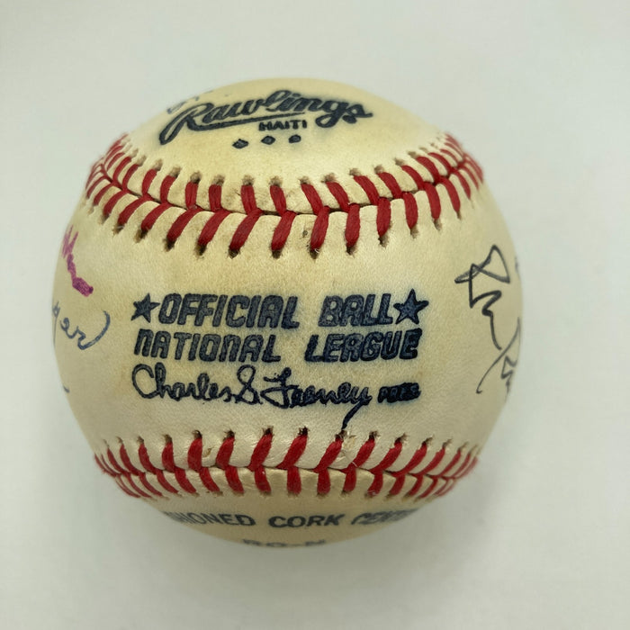 1970's HOF Multi Signed Baseball Red Ruffing Ernie Banks Earl Averill JSA